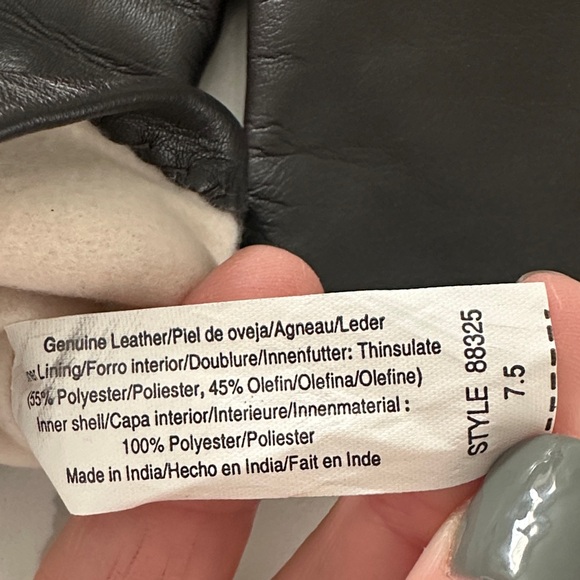 Isotoner leather Thinsulate gloves women 7.5 - Picture 6 of 6